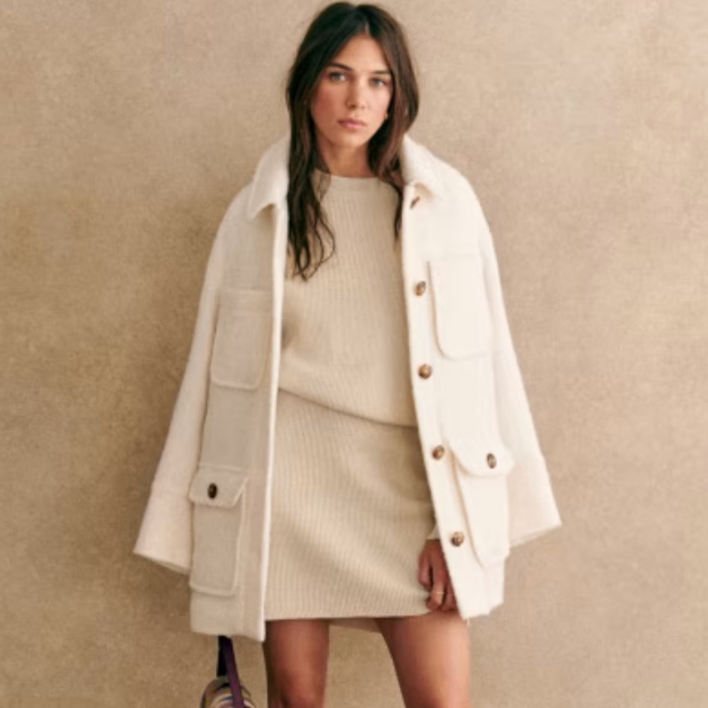 Sezane Cream Wool Jacket - Picture 4 of 11